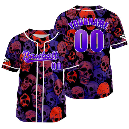 Custom Purple Baseball Jersey Print Personalized Name, Number and Logo