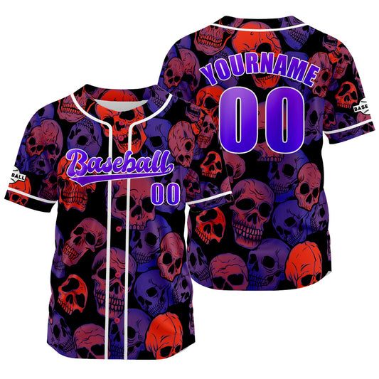 Custom Purple Baseball Jersey Print Personalized Name, Number and Logo