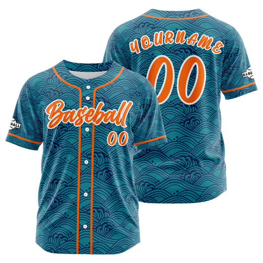 Custom Orange Button Down Baseball Jersey for Men Women Adult Youth Print Name Number Logo