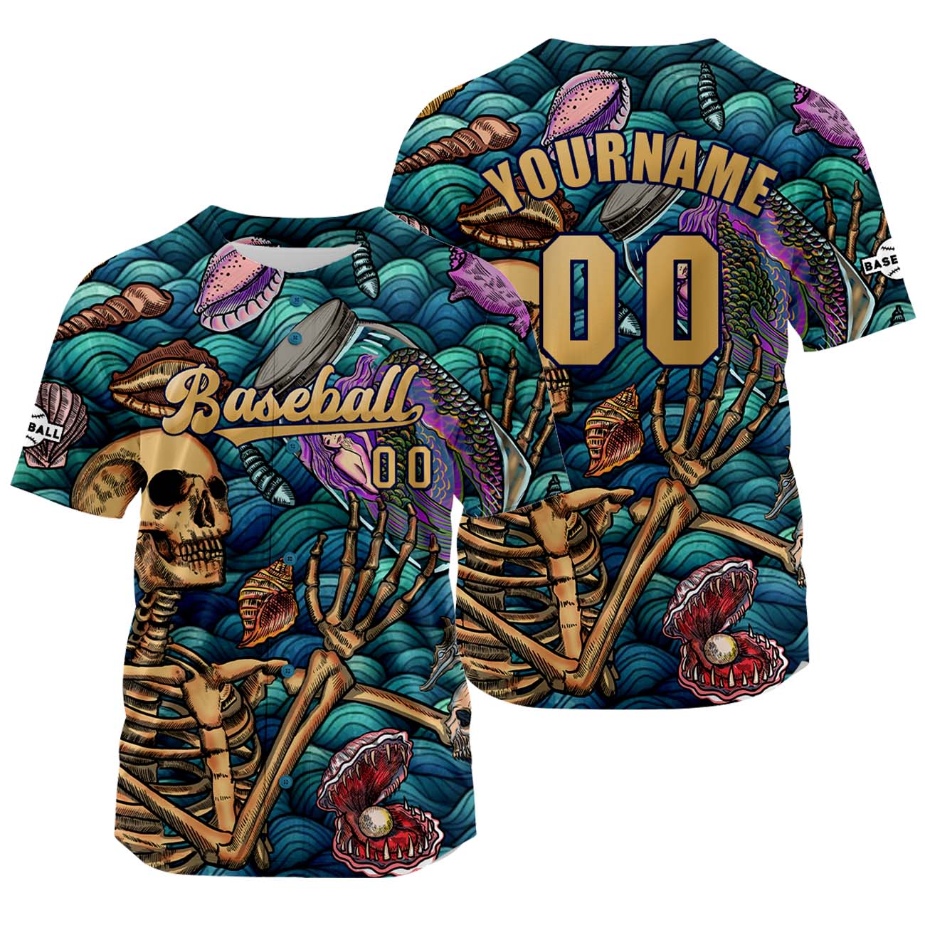 Custom Bule Brown Baseball Jersey Print Personalized Name, Number and Logo