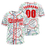 Custom White Red Button Down Baseball Jersey for Men Women Adult Youth Print Name Number Logo