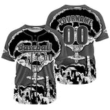 Custom Grey Baseball Jersey Print Personalized Name, Number and Logo