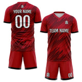 Custom Red Uniform Jersey Kids Adults Personalized Set Jersey Shirt