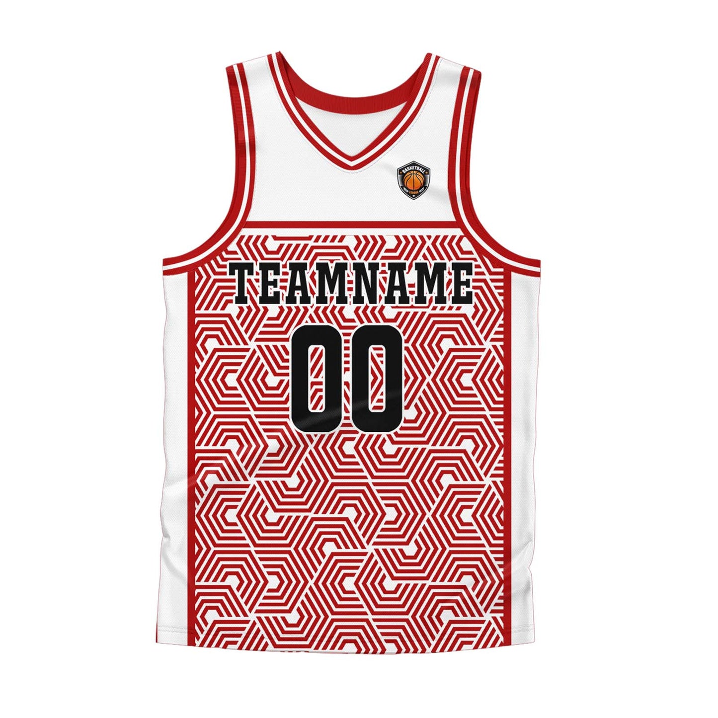 Custom White Red Basketball Jersey Uniform Suit Printed Your Logo Name Number