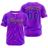 Custom Purple Blue Button Down Baseball Jersey for Men Women Adult Youth Print Name Number Logo