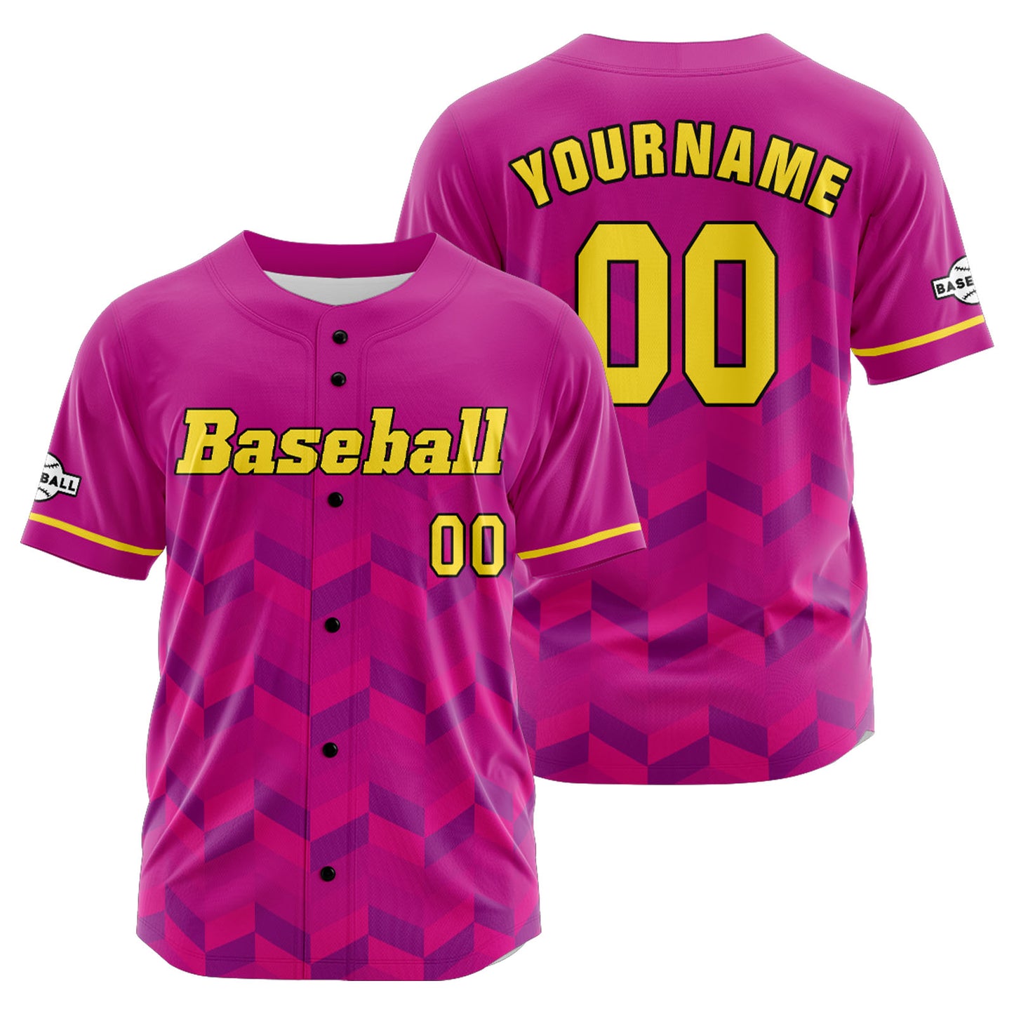 Custom Pink Button Down Baseball Jersey for Men Women Adult Youth Print Name Number Logo