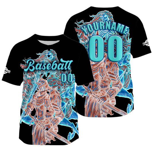 Custom Black Baseball Jersey Print Personalized Name, Number and Logo