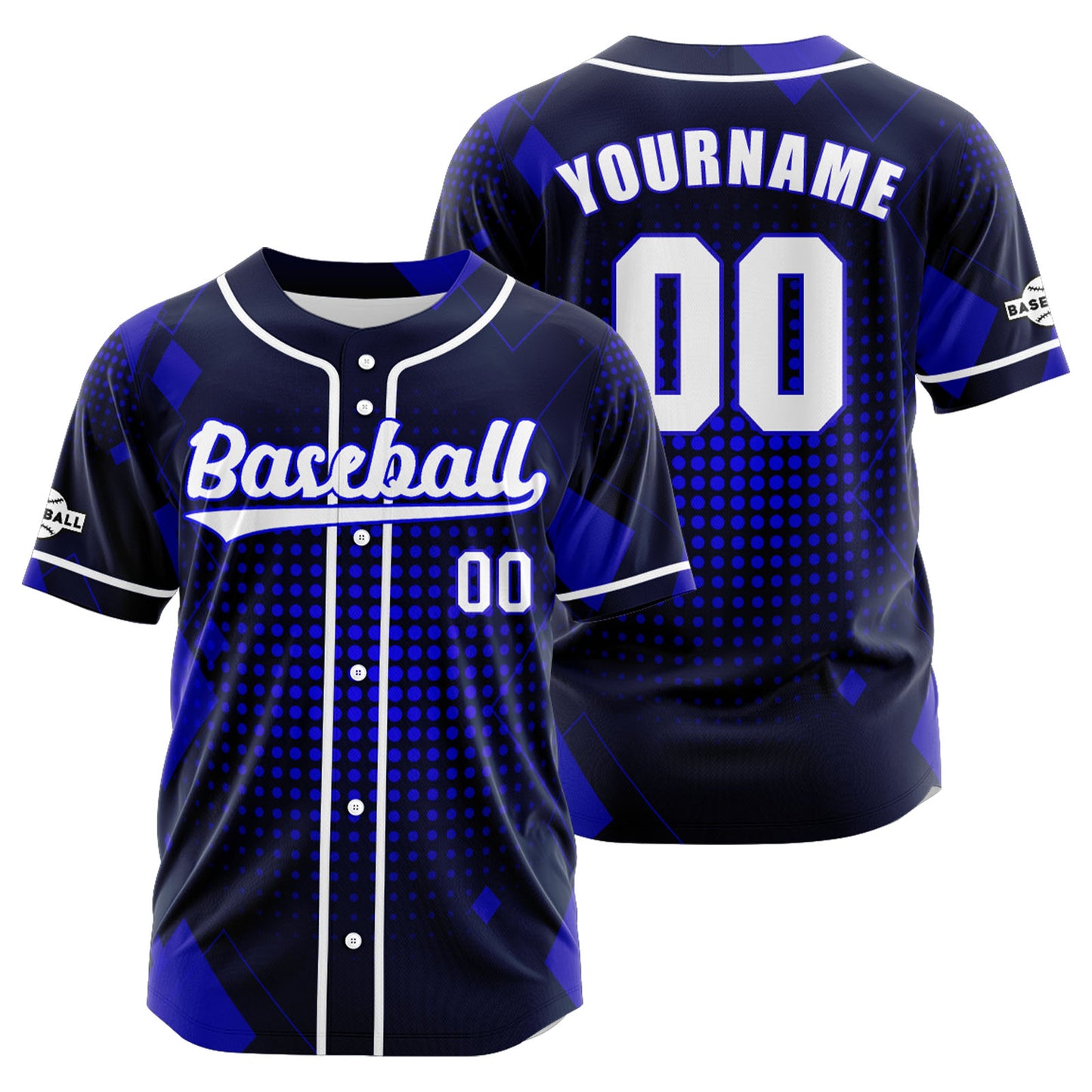 Custom Blue Button Down Baseball Jersey for Men Women Adult Youth Print Name Number Logo
