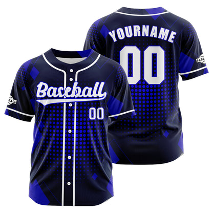 Custom Blue Button Down Baseball Jersey for Men Women Adult Youth Print Name Number Logo