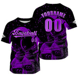 Custom Purple Baseball Jersey Print Personalized Name, Number and Logo