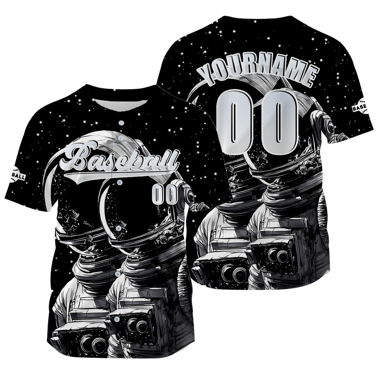 Custom Black Baseball Jersey Print Personalized Name, Number and Logo