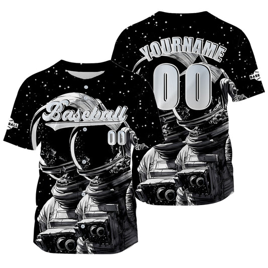 Custom Black Baseball Jersey Print Personalized Name, Number and Logo