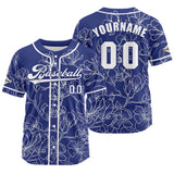 Custom Blue Baseball Jersey Print Personalized Name, Number and Logo