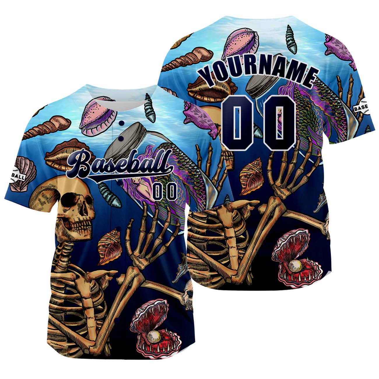 Custom Dark Bule Baseball Jersey Print Personalized Name, Number and Logo