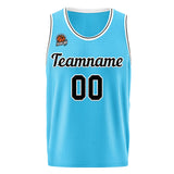 Custom Basketball Jersey Light Blue-Black