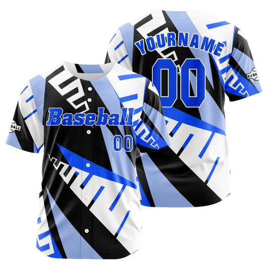 Custom Blue Button Down Baseball Jersey for Men Women Adult Youth Print Name Number Logo