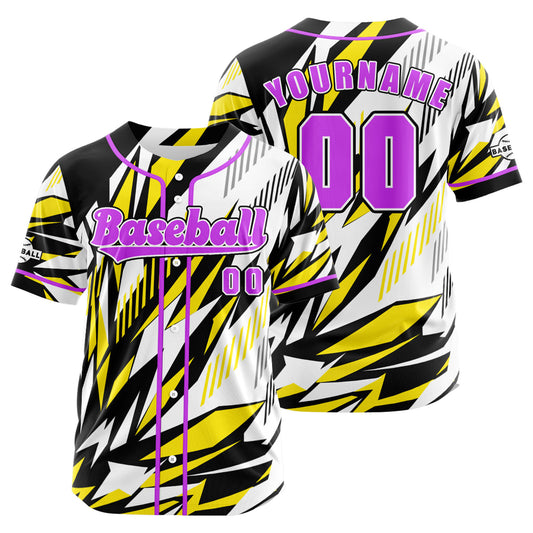Custom Yellow Button Down Baseball Jersey for Men Women Adult Youth Print Name Number Logo