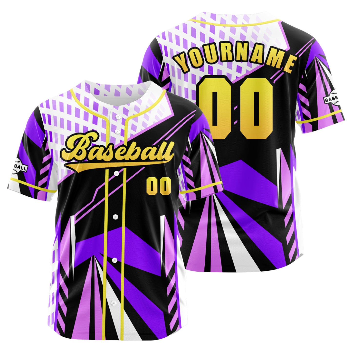 Custom Purple Button Down Baseball Jersey for Men Women Adult Youth Print Name Number Logo