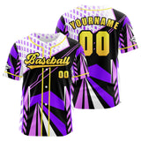 Custom Purple Button Down Baseball Jersey for Men Women Adult Youth Print Name Number Logo