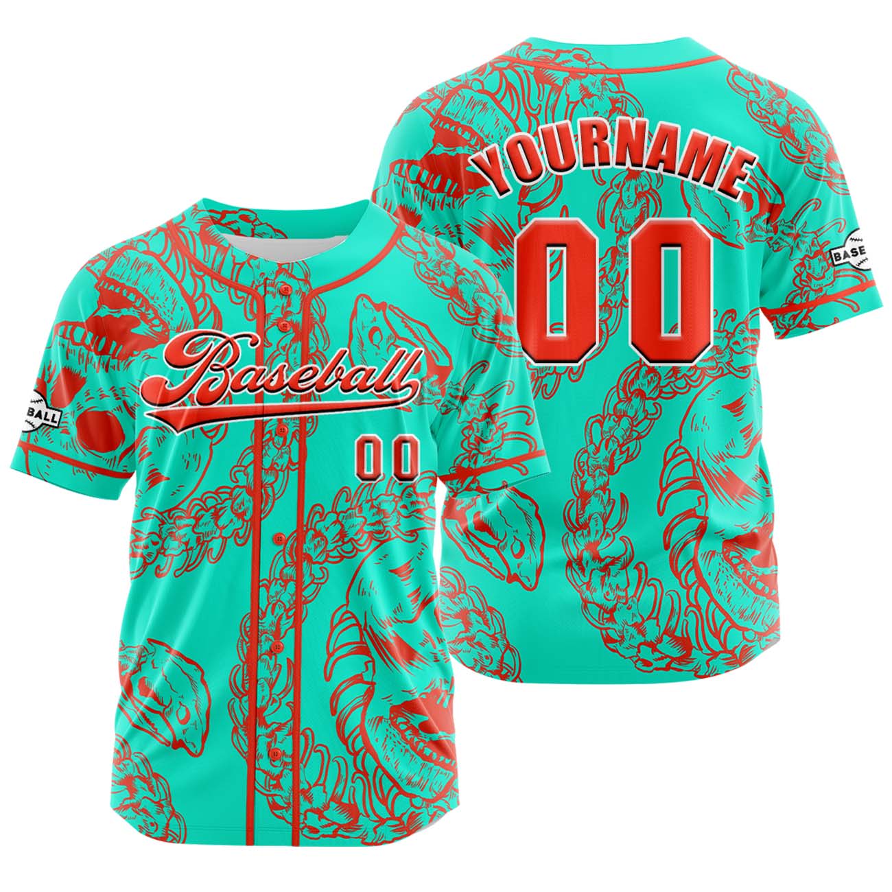 Custom Orange Button Down Baseball Jersey for Men Women Adult Youth Print Name Number Logo