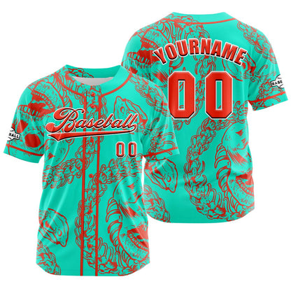 Custom Orange Button Down Baseball Jersey for Men Women Adult Youth Print Name Number Logo