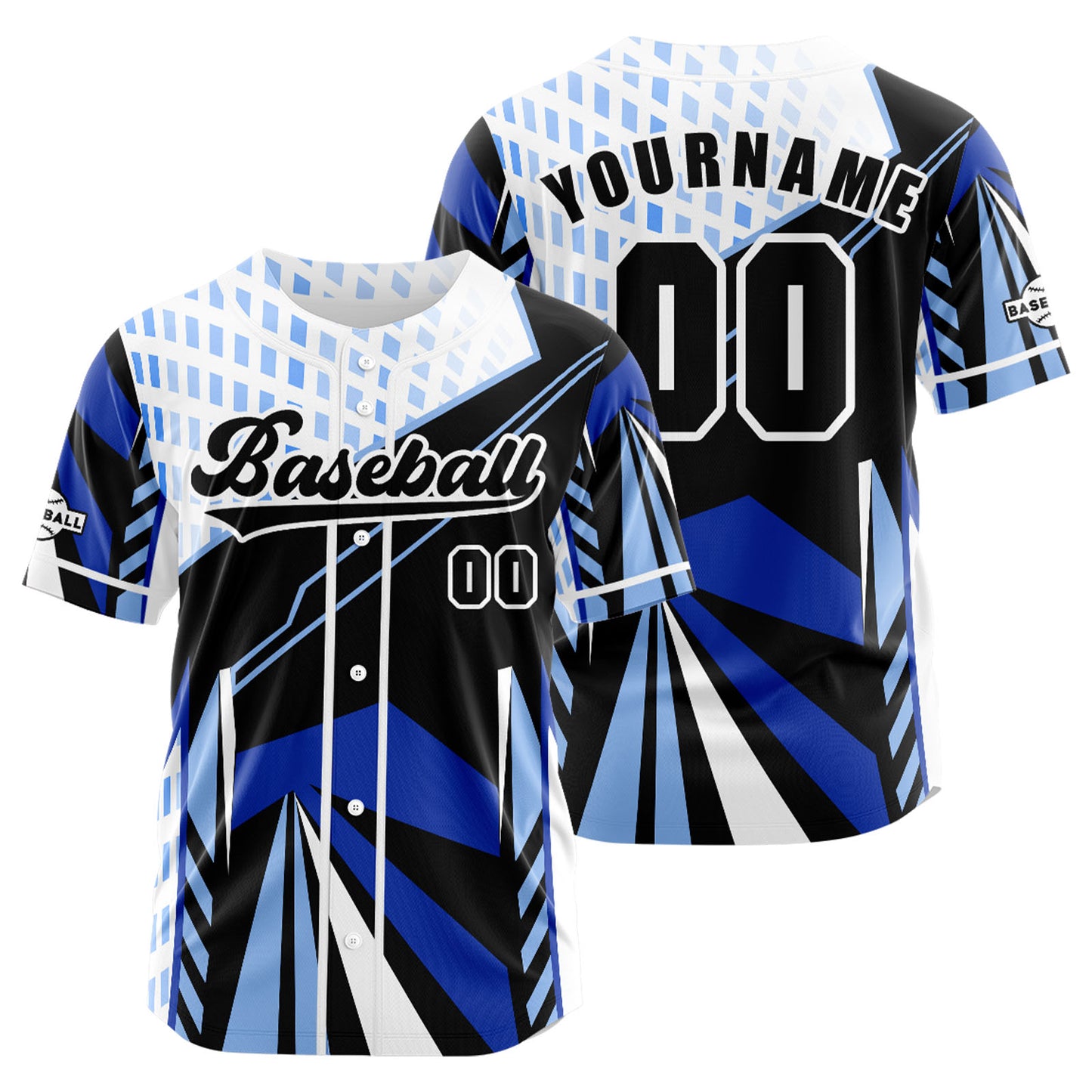 Custom Blue Button Down Baseball Jersey for Men Women Adult Youth Print Name Number Logo