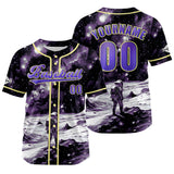 Custom Yellow Purple Baseball Jersey Print Personalized Name, Number and Logo