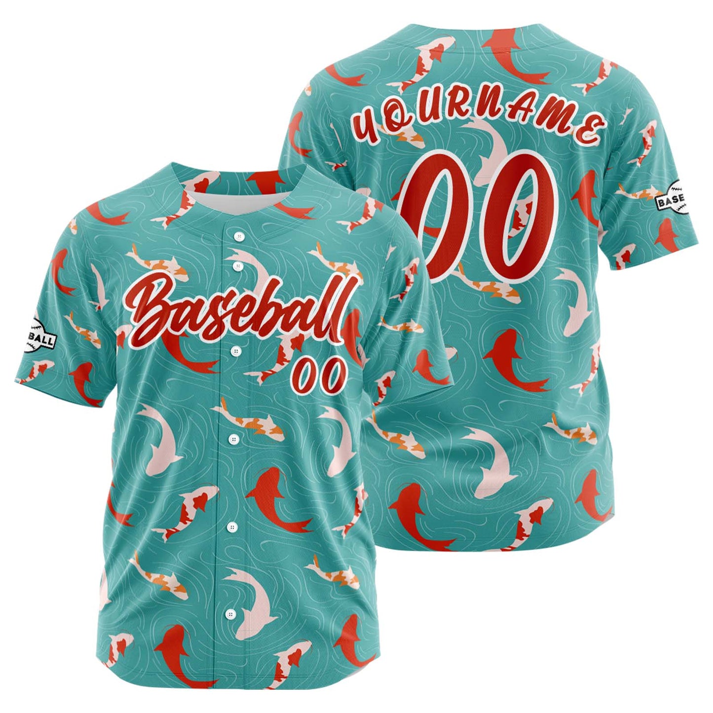 Custom Teal Button Down Baseball Jersey for Men Women Adult Youth Print Name Number Logo