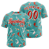 Custom Teal Button Down Baseball Jersey for Men Women Adult Youth Print Name Number Logo