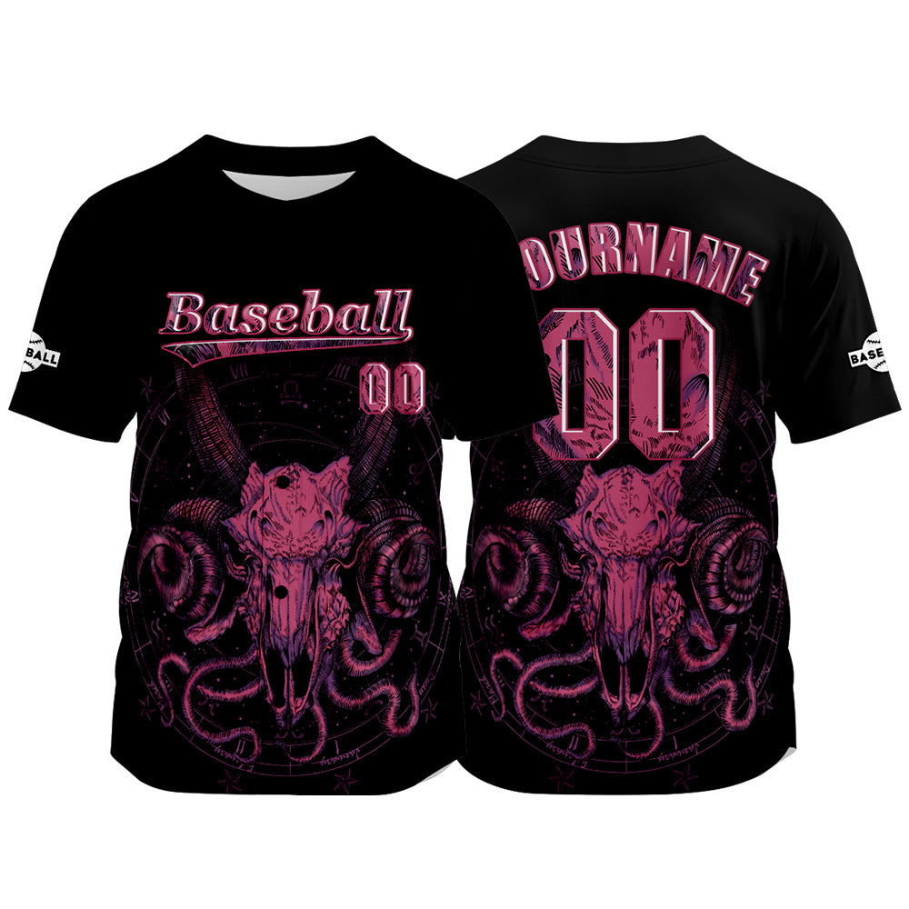 Custom Black Baseball Jersey Print Personalized Name, Number and Logo