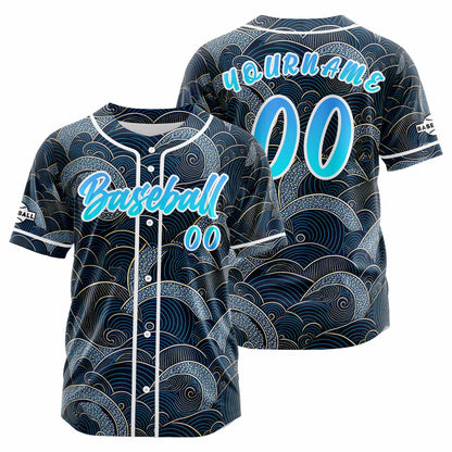 Custom Deep Blue Button Down Baseball Jersey for Men Women Adult Youth Print Name Number Logo