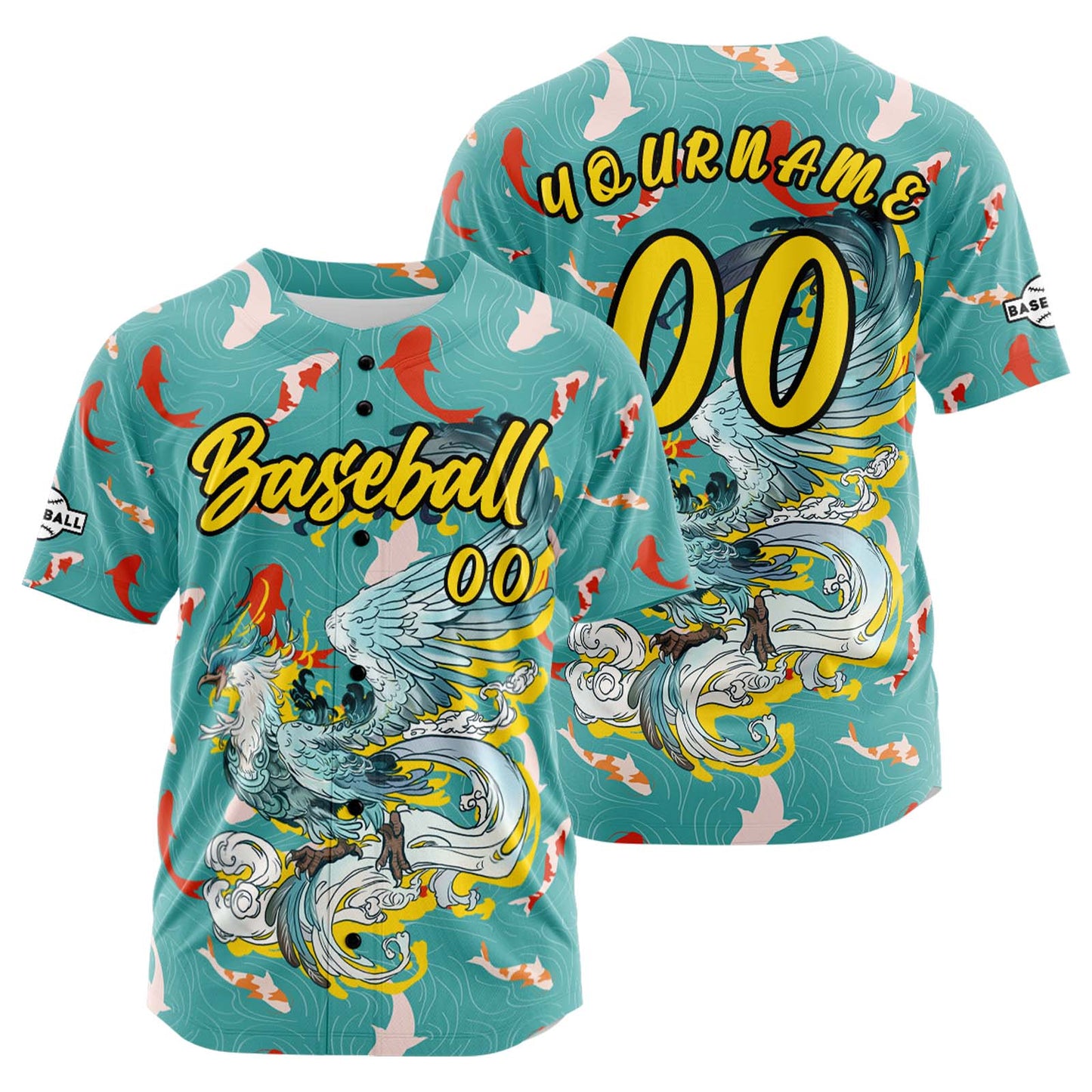 Custom Teal Button Down Baseball Jersey for Men Women Adult Youth Print Name Number Logo