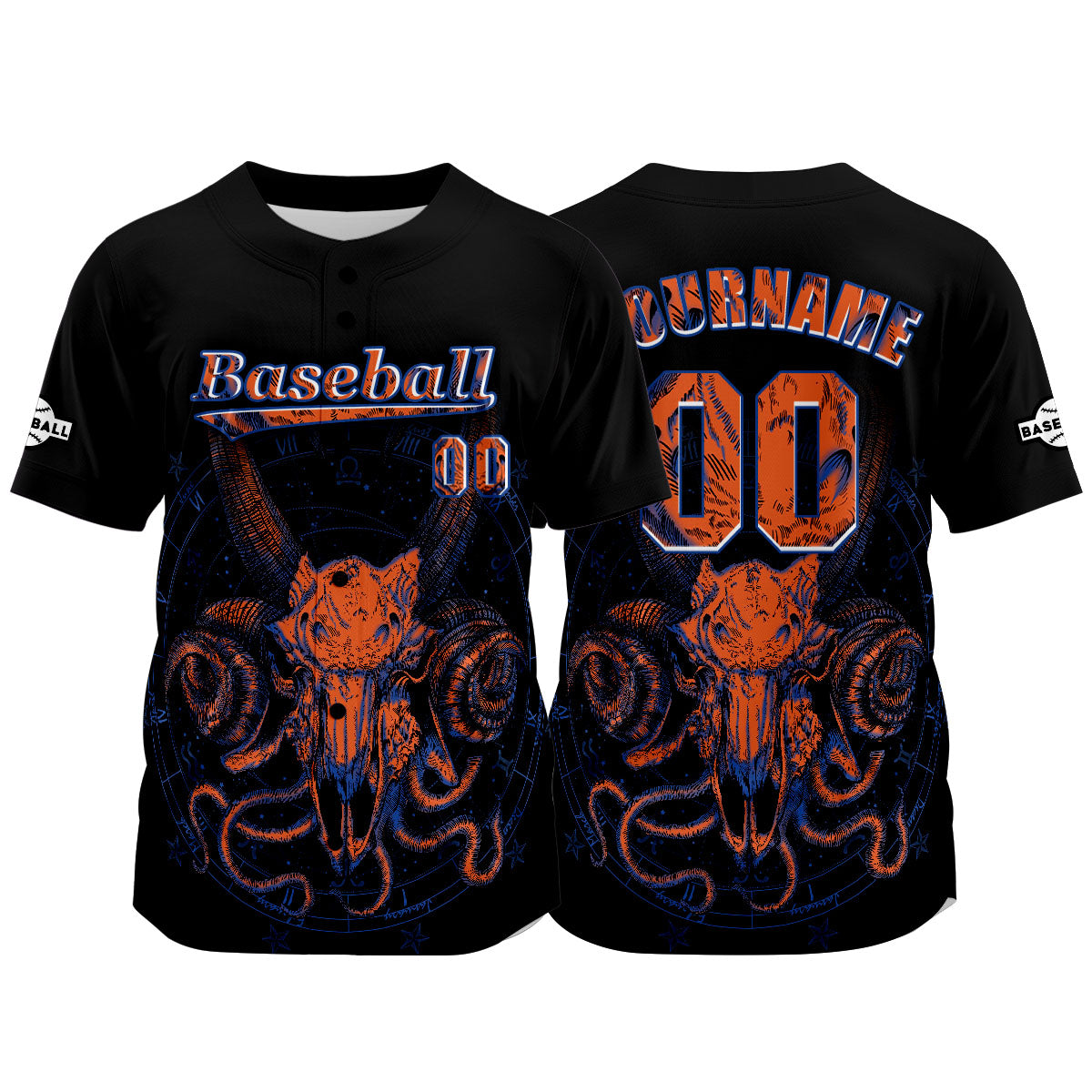 Custom Black Baseball Jersey Print Personalized Name, Number and Logo