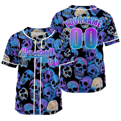 Custom Purple Baseball Jersey Print Personalized Name, Number and Logo