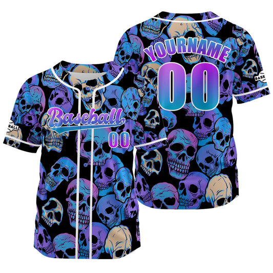 Custom Purple Baseball Jersey Print Personalized Name, Number and Logo