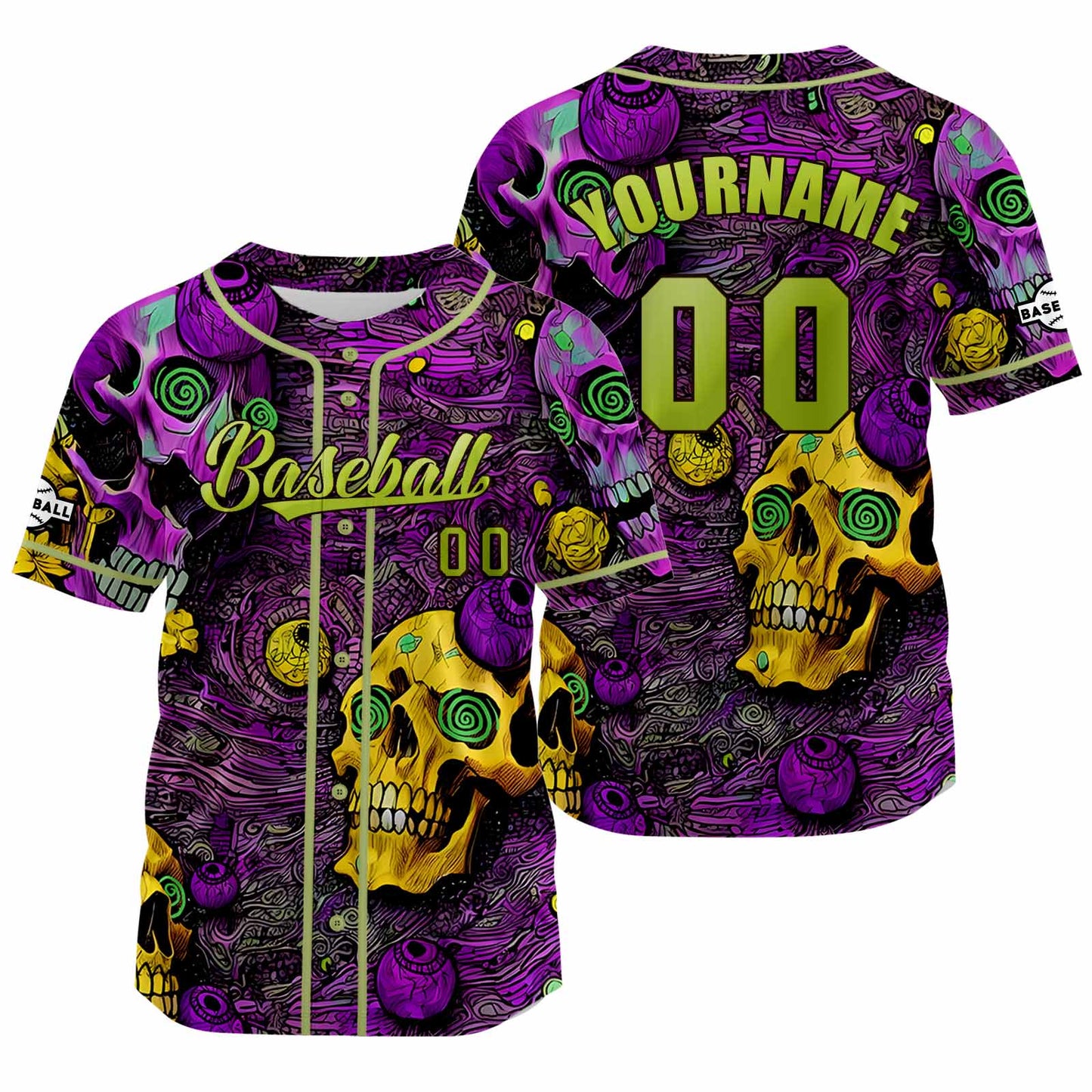 Custom Purple Baseball Jersey Print Personalized Name, Number and Logo