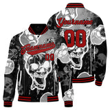 Custom Blurred Skeleton & Black Varsity Jacket for Men Women and Youth with Personalized Letterman Jacket