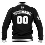 Custom Black White Waterproof Varsity Jackets Personalized Stitched Name Number Logo to Letterman Jackets