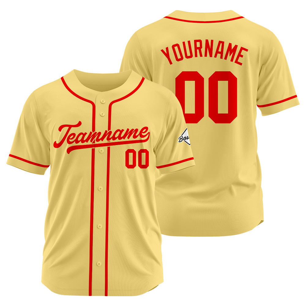 Custom Baseball Jersey Stitched Design Personalized Hip Hop Baseball Shirts Gold-Red