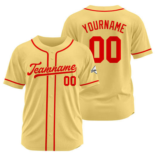 Custom Baseball Jersey Stitched Design Personalized Hip Hop Baseball Shirts Gold-Red