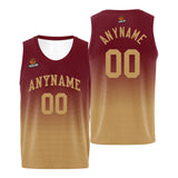 Custom Basketball Jersey Personalized Stitched Team Name Number Logo Burgundy&Black