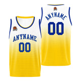 Custom Basketball Jersey Personalized Stitched Team Name Number Logo Royal&Yellow
