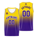Custom Basketball Jersey Personalized Stitched Team Name Number Logo Purple&Black