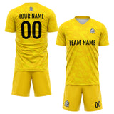 Custom Yellow Uniform Jersey Kids Adults Personalized Set Jersey Shirt