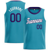 Custom Stitched Basketball Jersey for Men, Women And Kids Teal-Purple-White