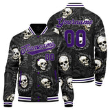 Custom Black Purple Varsity Jacket for Men Women and Youth with Personalized Letterman Jacket