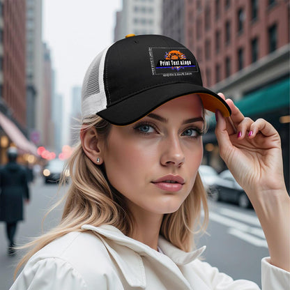 Custom Black Yellow Two-Tone White Mesh Snapback Cap Unisex Sporty Casual Hats