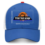 Custom Aquamarine Orange Two-Tone White Mesh Snapback Cap Unisex Sporty Casual Hats