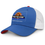 Custom Aquamarine Orange Two-Tone White Mesh Snapback Cap Unisex Sporty Casual Hats