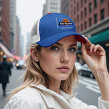 Custom Aquamarine Orange Two-Tone White Mesh Snapback Cap Unisex Sporty Casual Hats